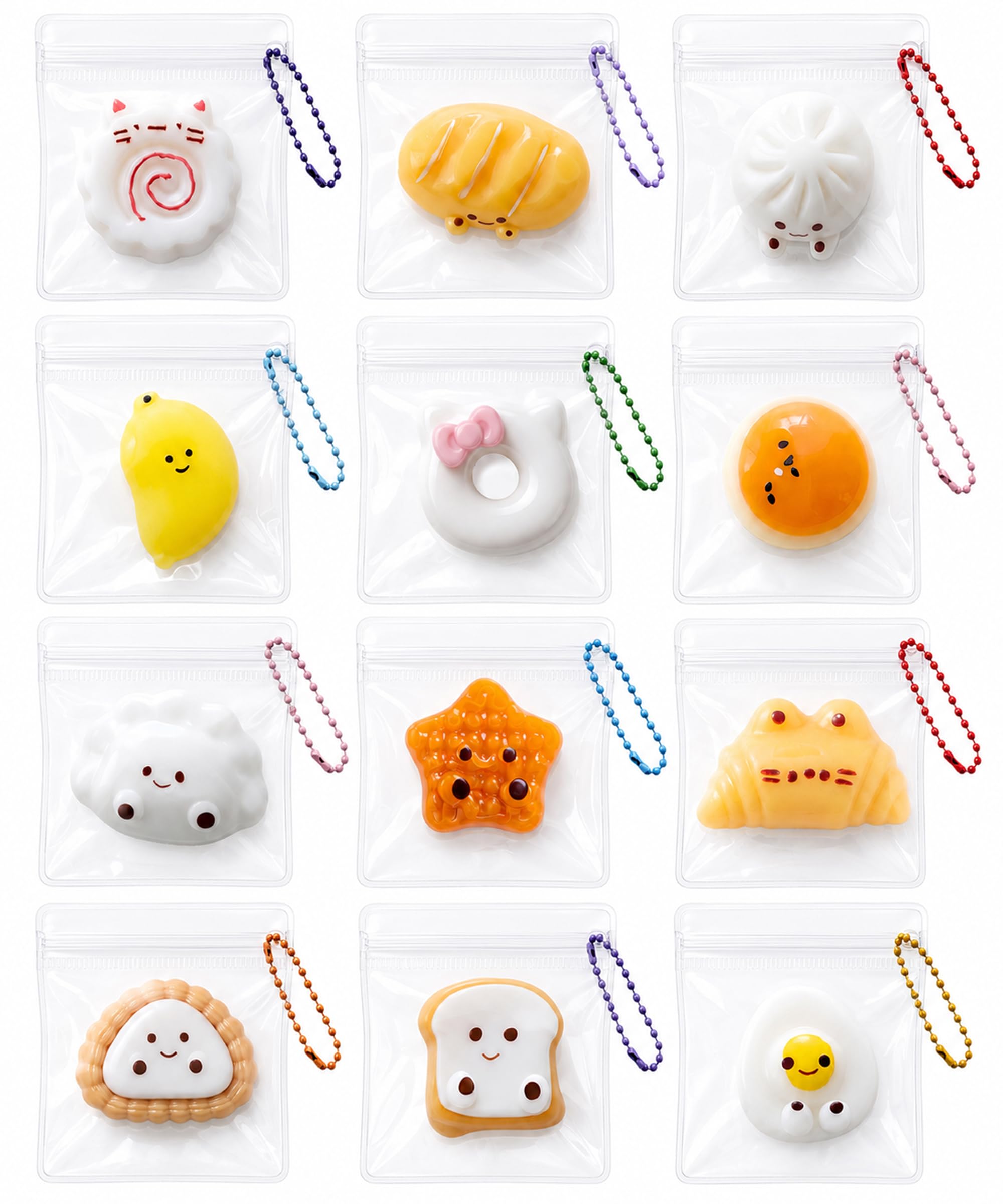 Amazon | CHALAN ミニ スクイーズ キーホルダー 12個セット ぷにぷに